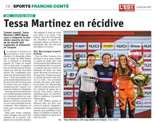 [BMX - Coupe du Monde] Tessa Martinez en récidive !
