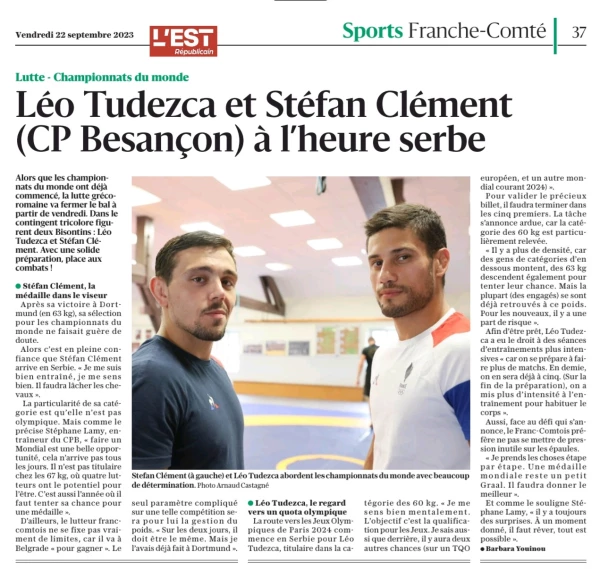Léo Tudezca et Stéfan Clément (CP Besançon) à l'heure Serbe