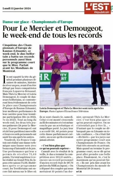 TOP 5 aux Championnats d'Europe à Kaunas